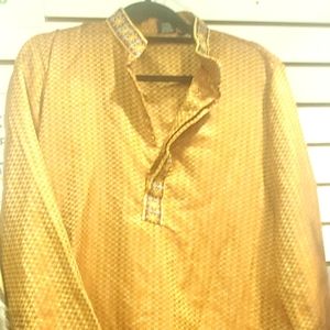Mens golden kurta size S